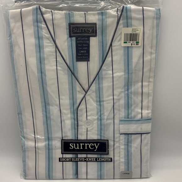 Surrey Other - New Old Stock Surrey Pajamas Mens Size L Short Sleeve Knee Length PJs 1990s